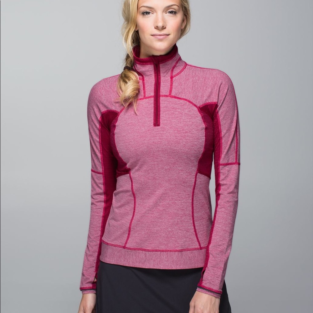 Lululemon run for gold half zip bumble berry